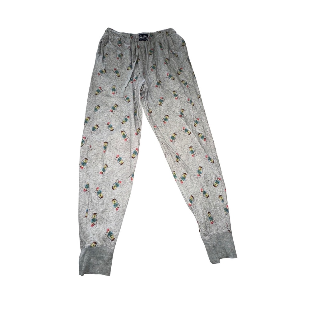 Polo‎ Ralph Lauren Men's Fishing Bear Jogger Pajama Pants Medium Gray Cotton
